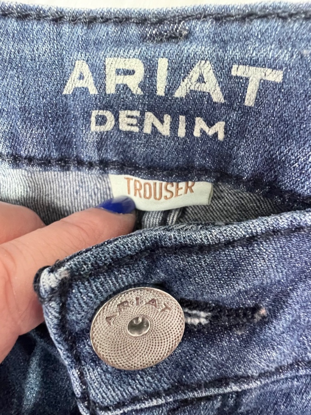 🚫👖🤠ARIAT • Trouser Jeans 32x33 Medium Wash Wide Leg Western Stretch Denim - Picture 4 of 8